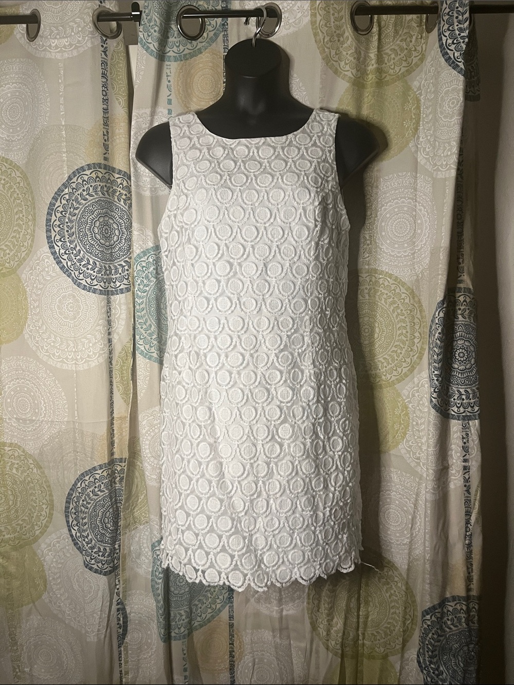 Vintage White Lace Shift Dress - Elegant Sleeveless Cocktail Dress
